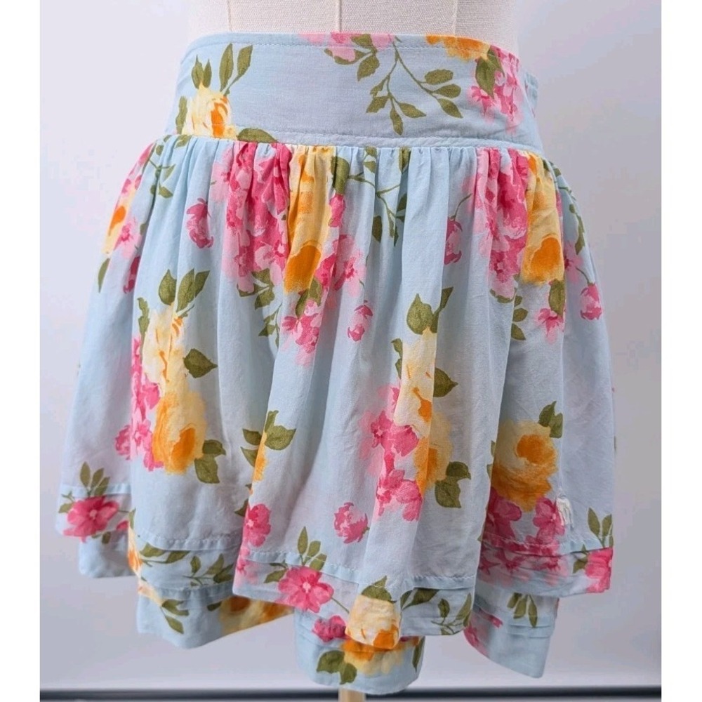 Abercrombie & Fitch Floral Short Mini Skirt Size M Layered Preppy Coquette Girly